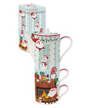 Picture of SANTA AND ELVES TEA SET INCLUDES TEAPOT AND 2 MUGS IN GIFT B